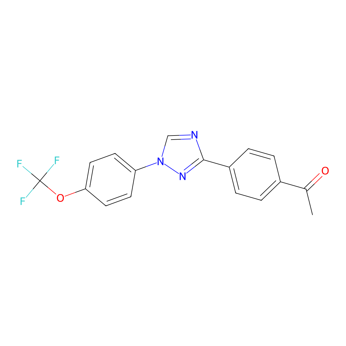1-(4-{1-[4-(trifluoromethoxy)phenyl]-1H-1,2,4-triazol-3-yl}phenyl)ethan-1-one molecular structure, CAS 1311312-88-5