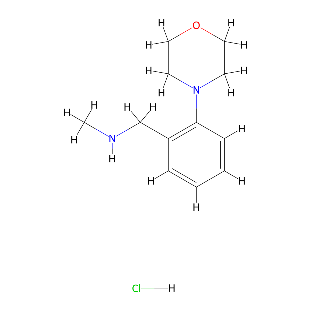 Methyl({[2-(morpholin-4-yl)phenyl]methyl})amine hydrochloride molecular structure, CAS 1311313-57-1