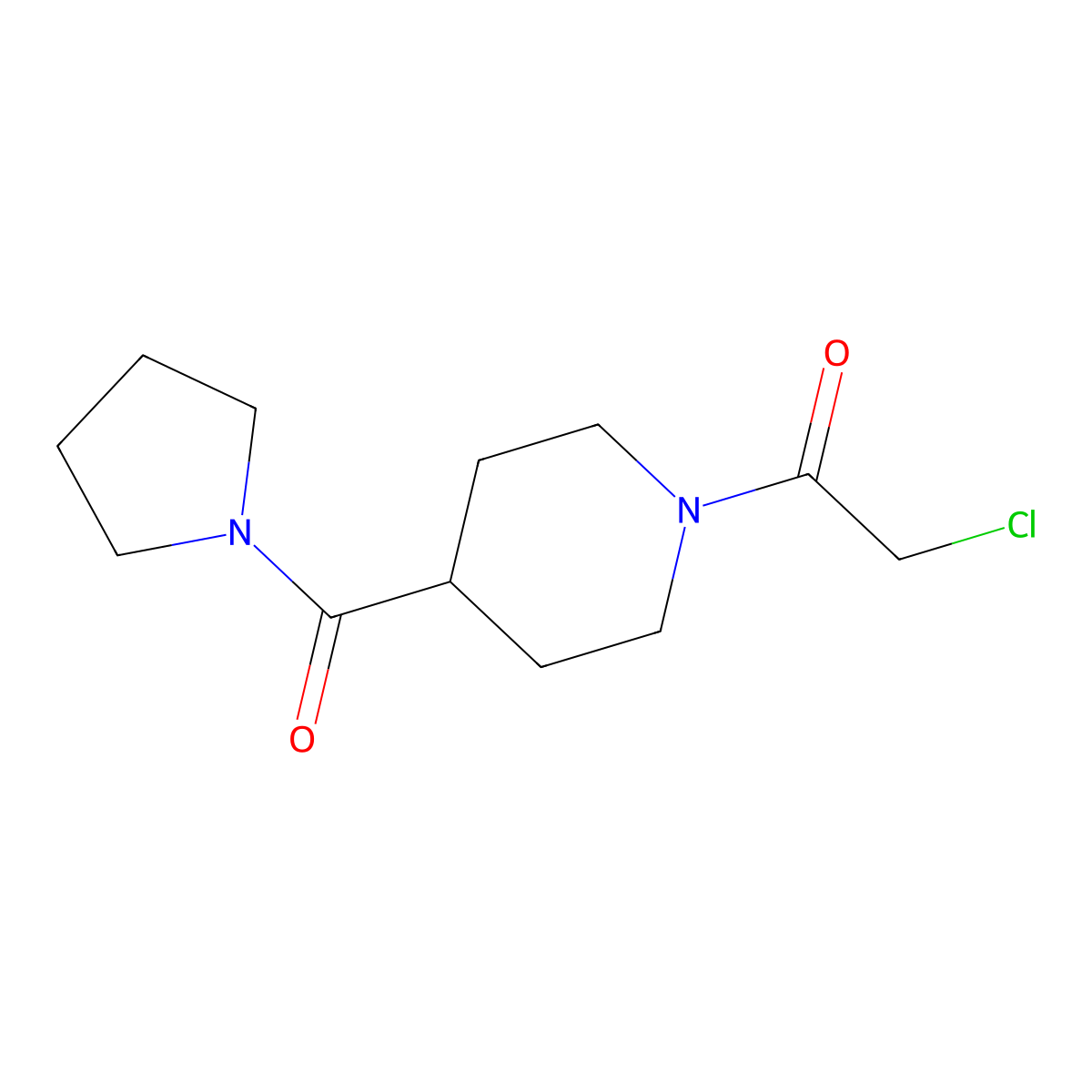 2-Chloro-1-(4-(pyrrolidine-1-carbonyl)piperidin-1-yl)ethan-1-one molecular structure, CAS 1311313-62-8