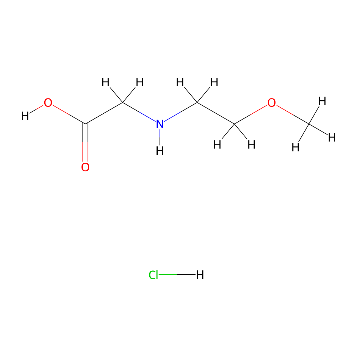 2-[(2-Methoxyethyl)amino]acetic acid hydrochloride molecular structure, CAS 1311313-64-0