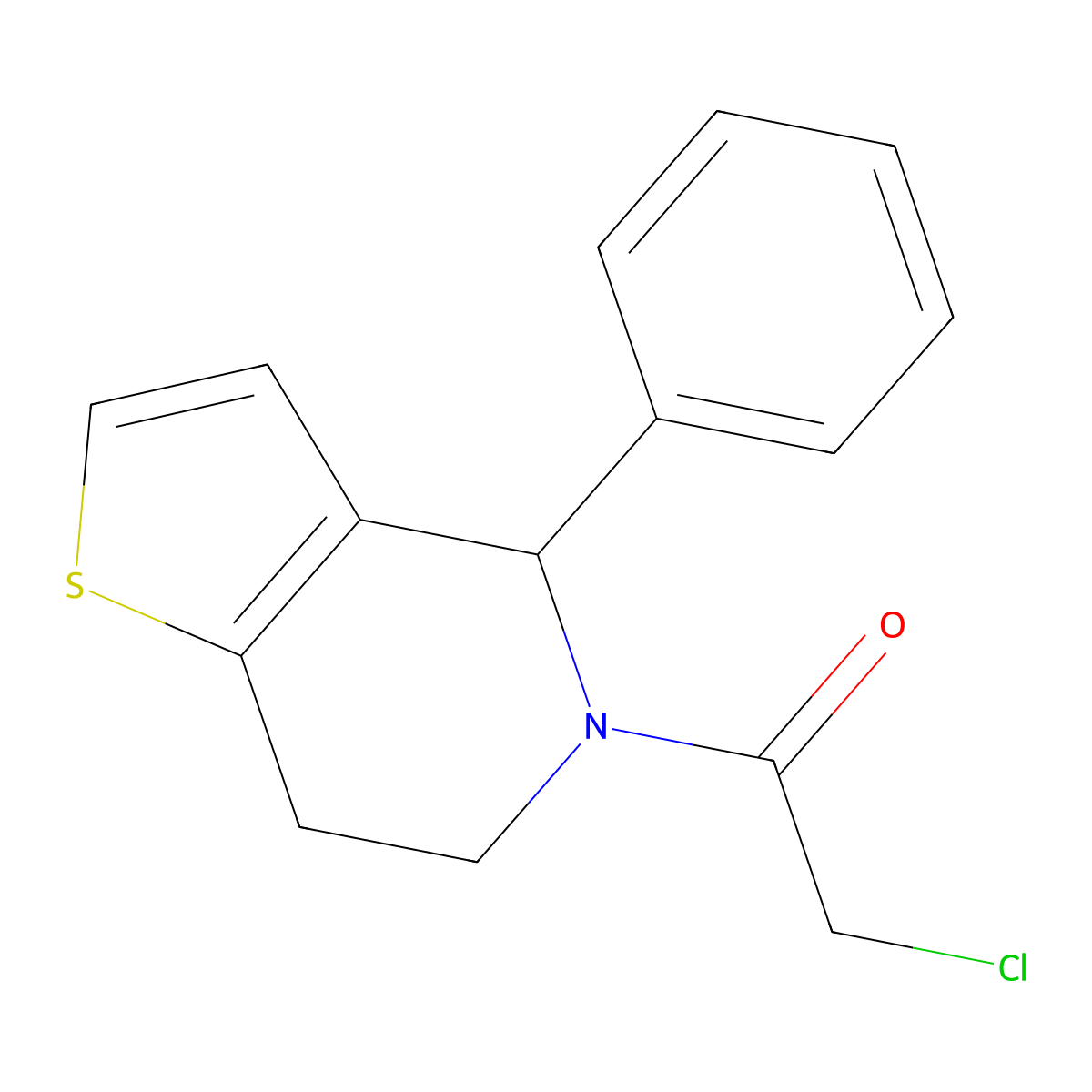 2-chloro-1-{4-phenyl-4H,5H,6H,7H-thieno[3,2-c]pyridin-5-yl}ethan-1-one molecular structure, CAS 1311313-65-1