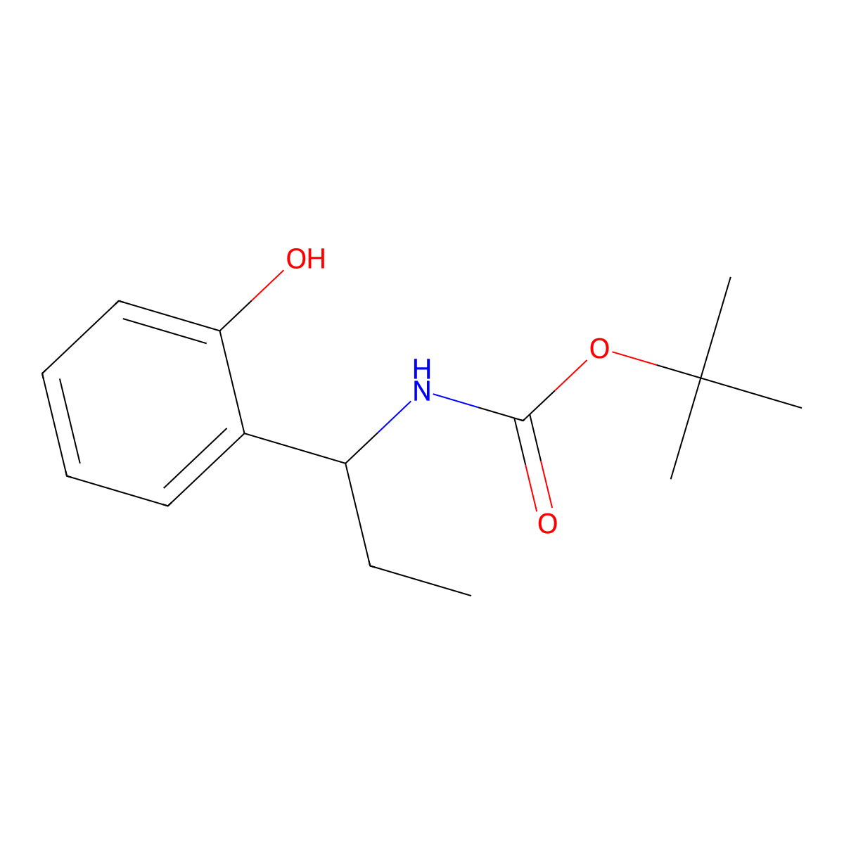 tert-butyl N-[1-(2-hydroxyphenyl)propyl]carbamate molecular structure, CAS 1311313-68-4
