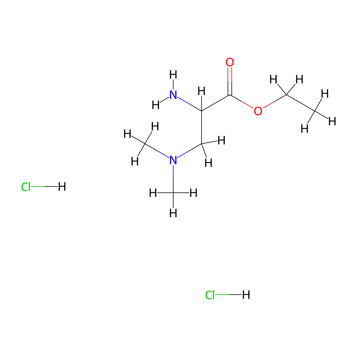 Ethyl 2-amino-3-(dimethylamino)propanoate dihydrochloride molecular structure, CAS 1311313-71-9
