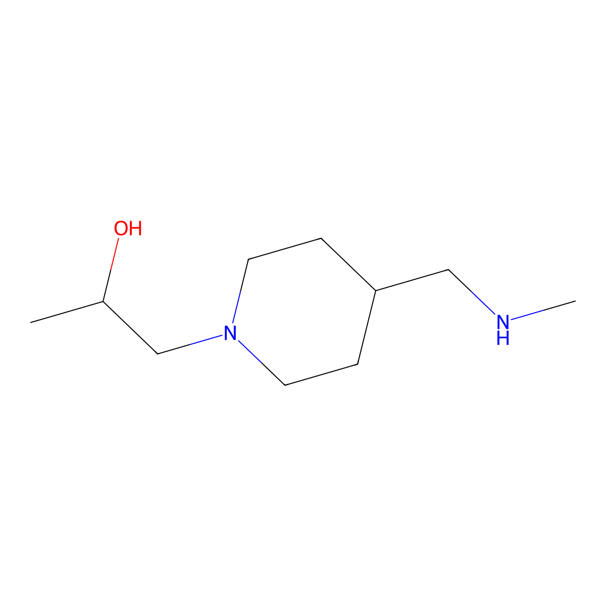 1-{4-[(Methylamino)methyl]piperidin-1-yl}propan-2-ol molecular structure, CAS 1311313-74-2