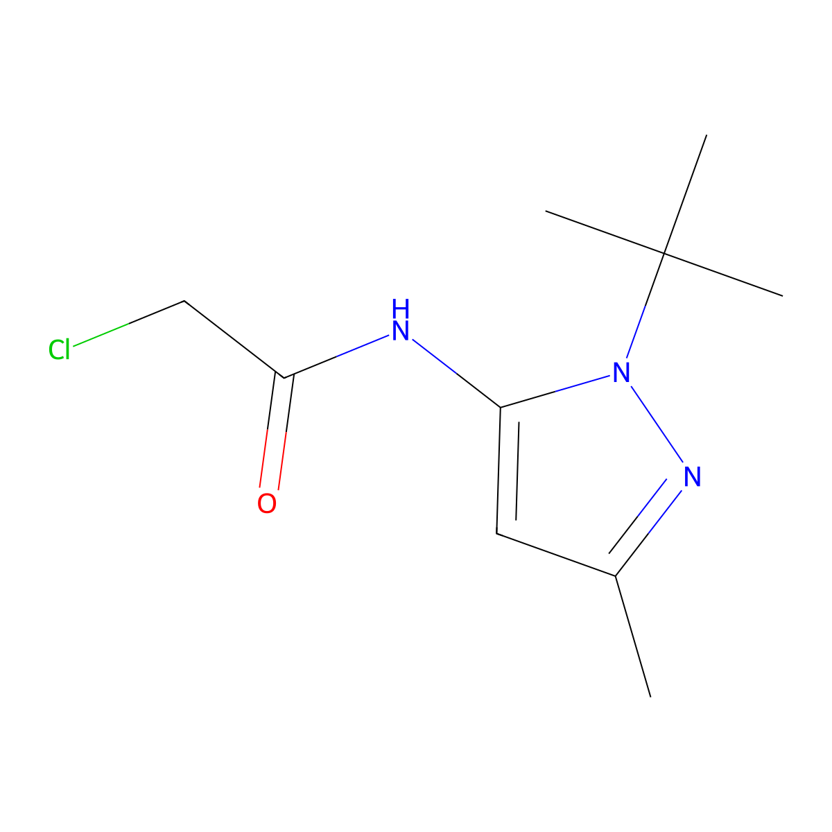 N-(1-tert-butyl-3-methyl-1H-pyrazol-5-yl)-2-chloroacetamide molecular structure, CAS 1311313-75-3