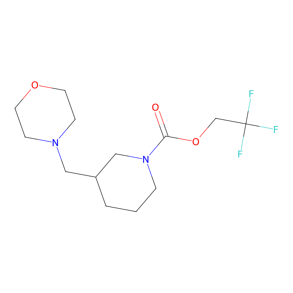 2,2,2-Trifluoroethyl 3-((morpholin-4-yl)methyl)piperidine-1-carboxylate molecular structure, CAS 1311313-76-4