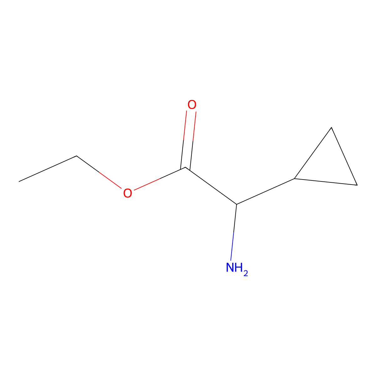 Ethyl 2-amino-2-cyclopropylacetate molecular structure, CAS 1311313-77-5