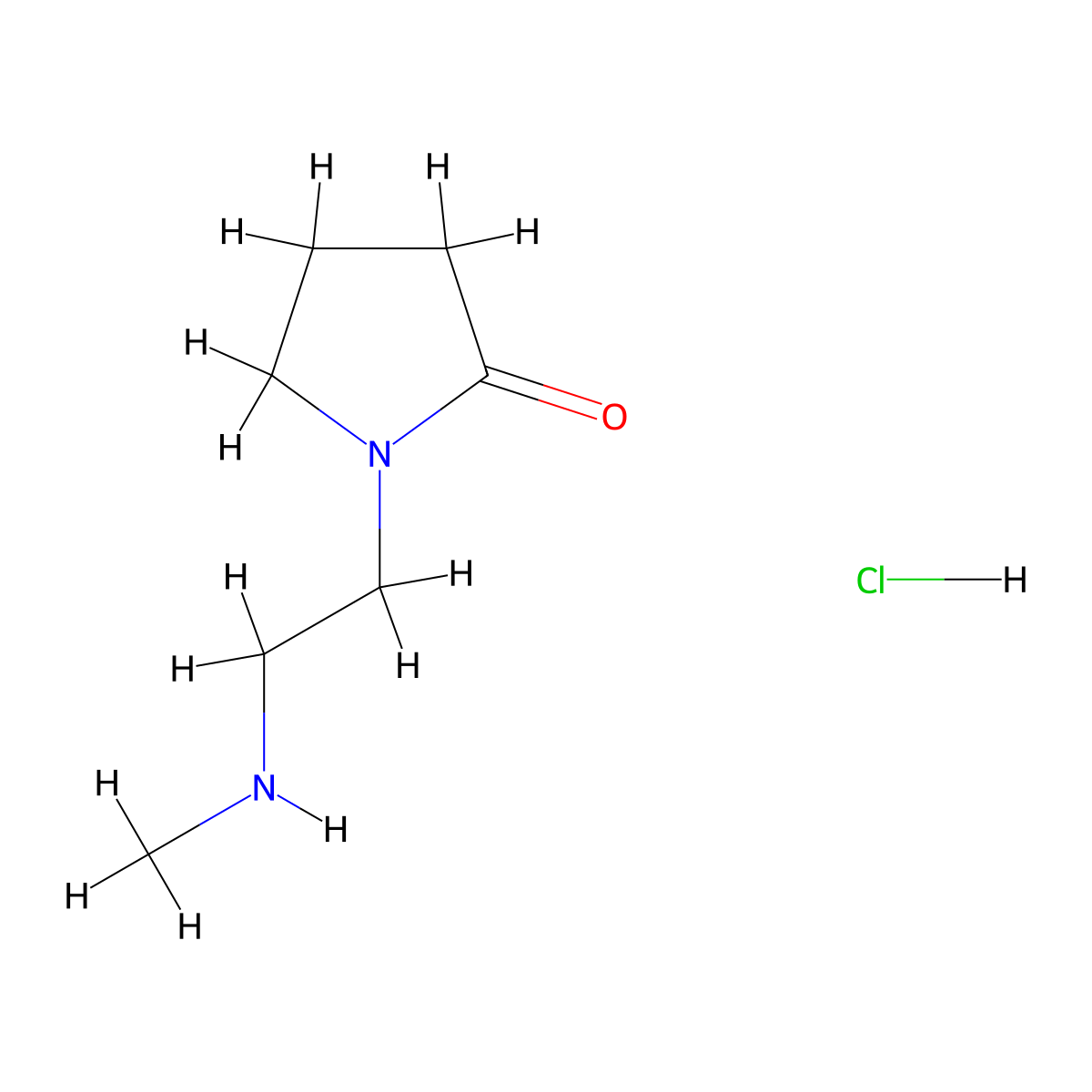 1-[2-(Methylamino)ethyl]pyrrolidin-2-one hydrochloride molecular structure, CAS 1311313-78-6