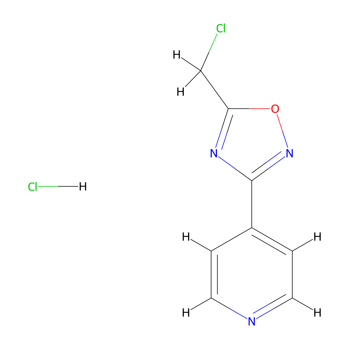 4-[5-(Chloromethyl)-1,2,4-oxadiazol-3-yl]pyridine hydrochloride molecular structure, CAS 1311313-79-7