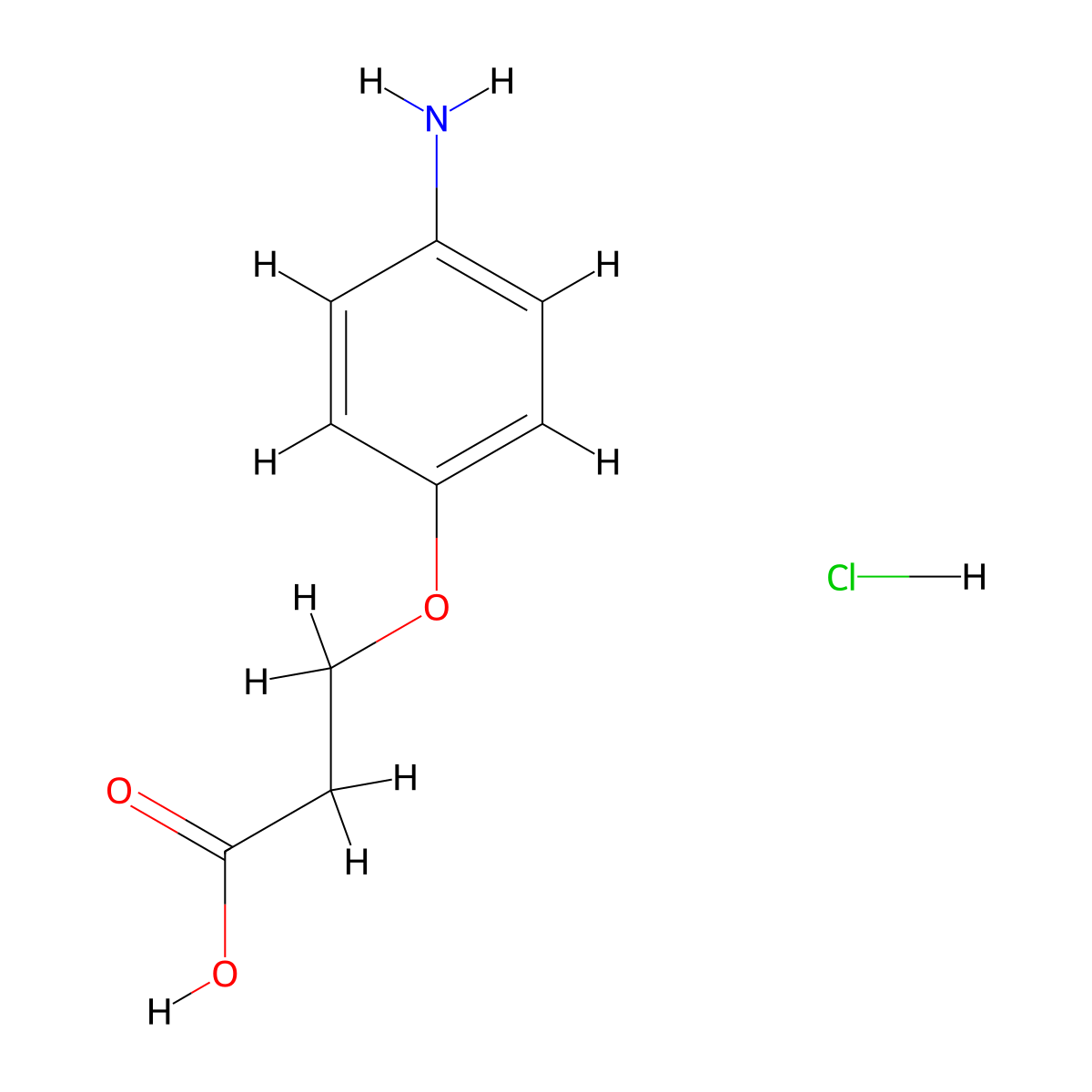3-(4-Aminophenoxy)propanoic acid hydrochloride molecular structure, CAS 1311313-84-4