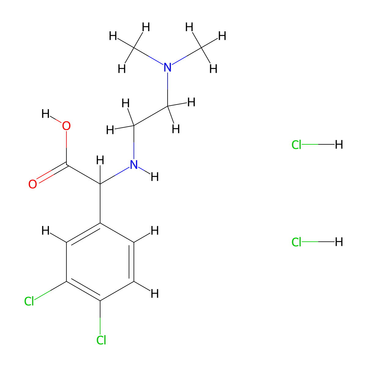 2-(3,4-Dichlorophenyl)-2-{[2-(dimethylamino)ethyl]amino}acetic acid dihydrochloride molecular structure, CAS 1311313-88-8