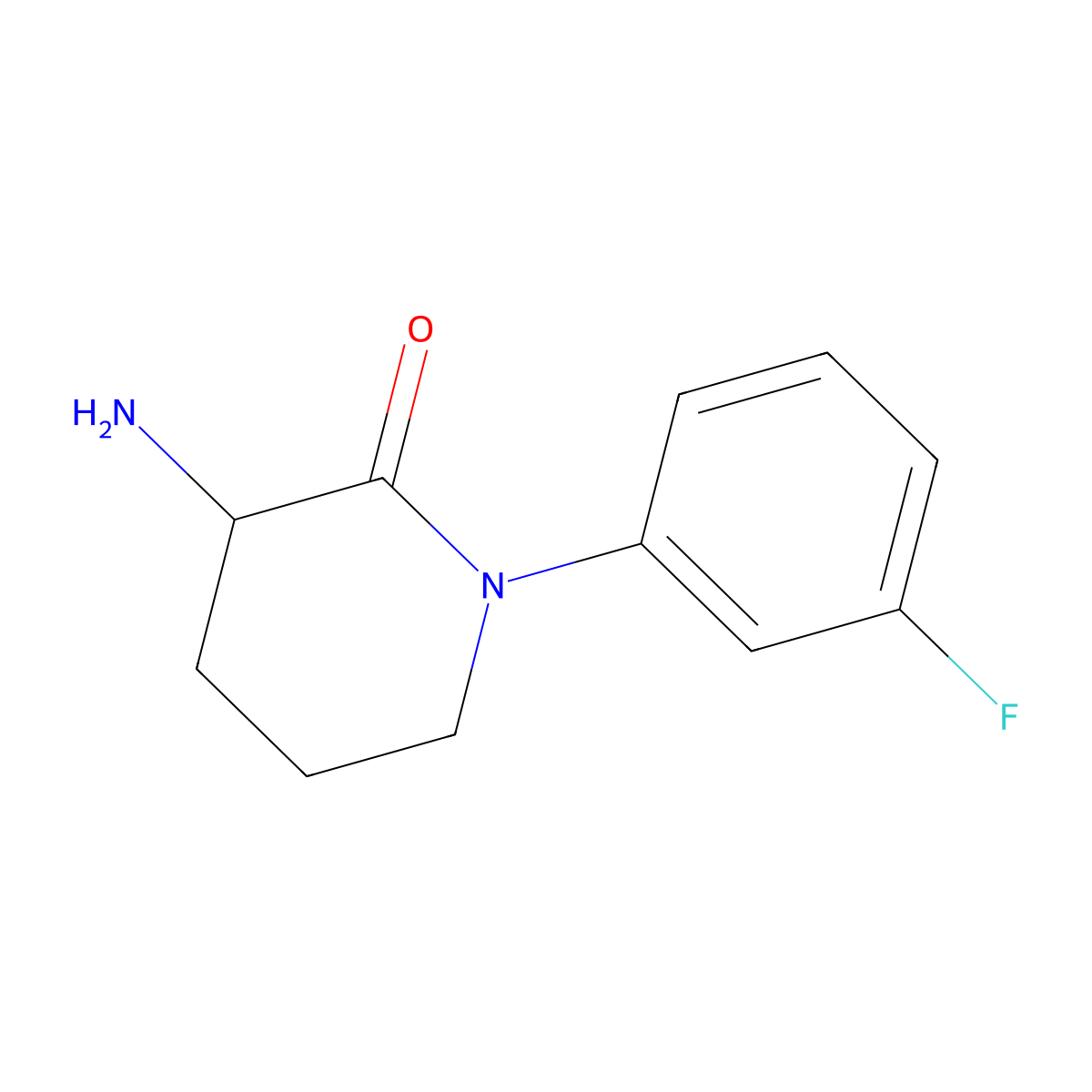 3-Amino-1-(3-fluorophenyl)piperidin-2-one molecular structure, CAS 1311313-90-2