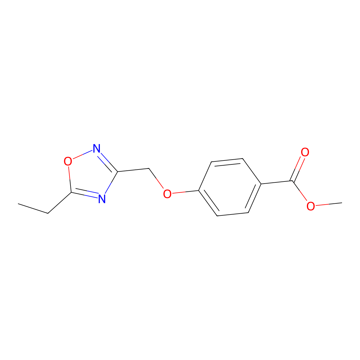 Methyl 4-[(5-ethyl-1,2,4-oxadiazol-3-yl)methoxy]benzoate molecular structure, CAS 1311313-91-3