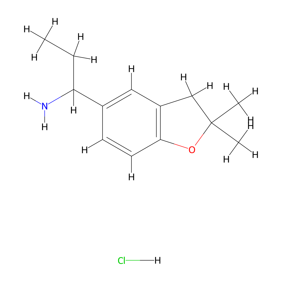 1-(2,2-Dimethyl-2,3-dihydro-1-benzofuran-5-yl)propan-1-amine hydrochloride molecular structure, CAS 1311313-92-4