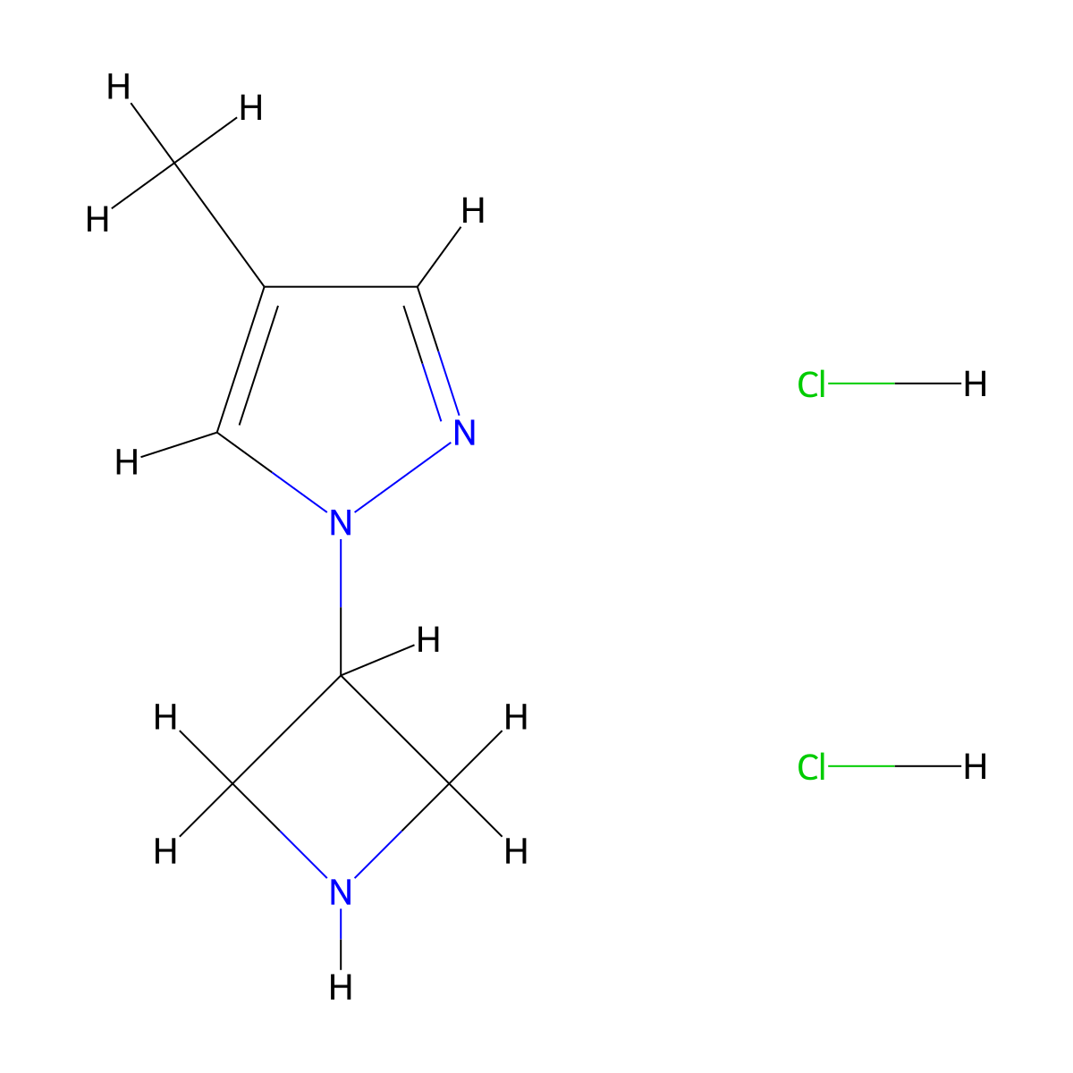 1-(azetidin-3-yl)-4-methyl-1H-pyrazole dihydrochloride molecular structure, CAS 1311313-93-5
