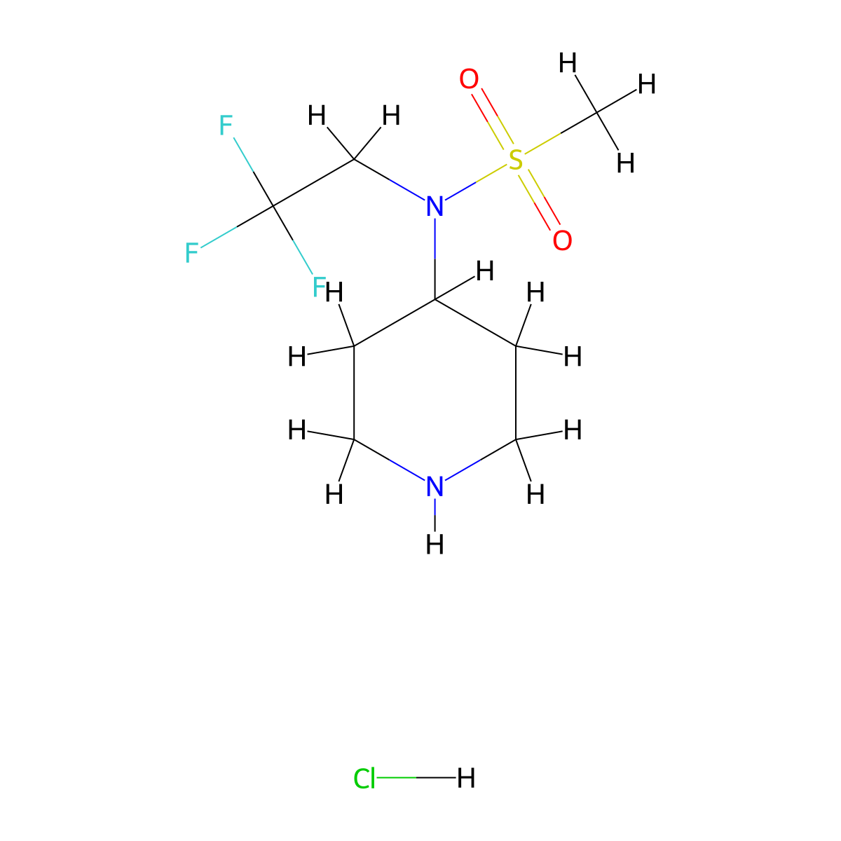 N-(piperidin-4-yl)-N-(2,2,2-trifluoroethyl)methanesulfonamide hydrochloride molecular structure, CAS 1311313-96-8