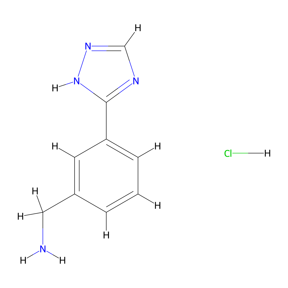 [3-(4H-1,2,4-triazol-3-yl)phenyl]methanamine hydrochloride molecular structure, CAS 1311313-97-9