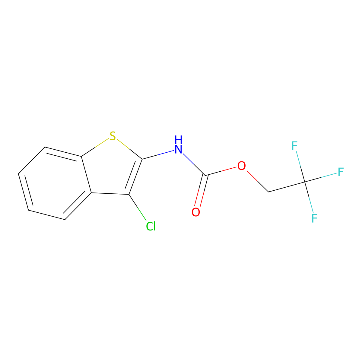 2,2,2-trifluoroethyl N-(3-chloro-1-benzothiophen-2-yl)carbamate molecular structure, CAS 1311313-98-0