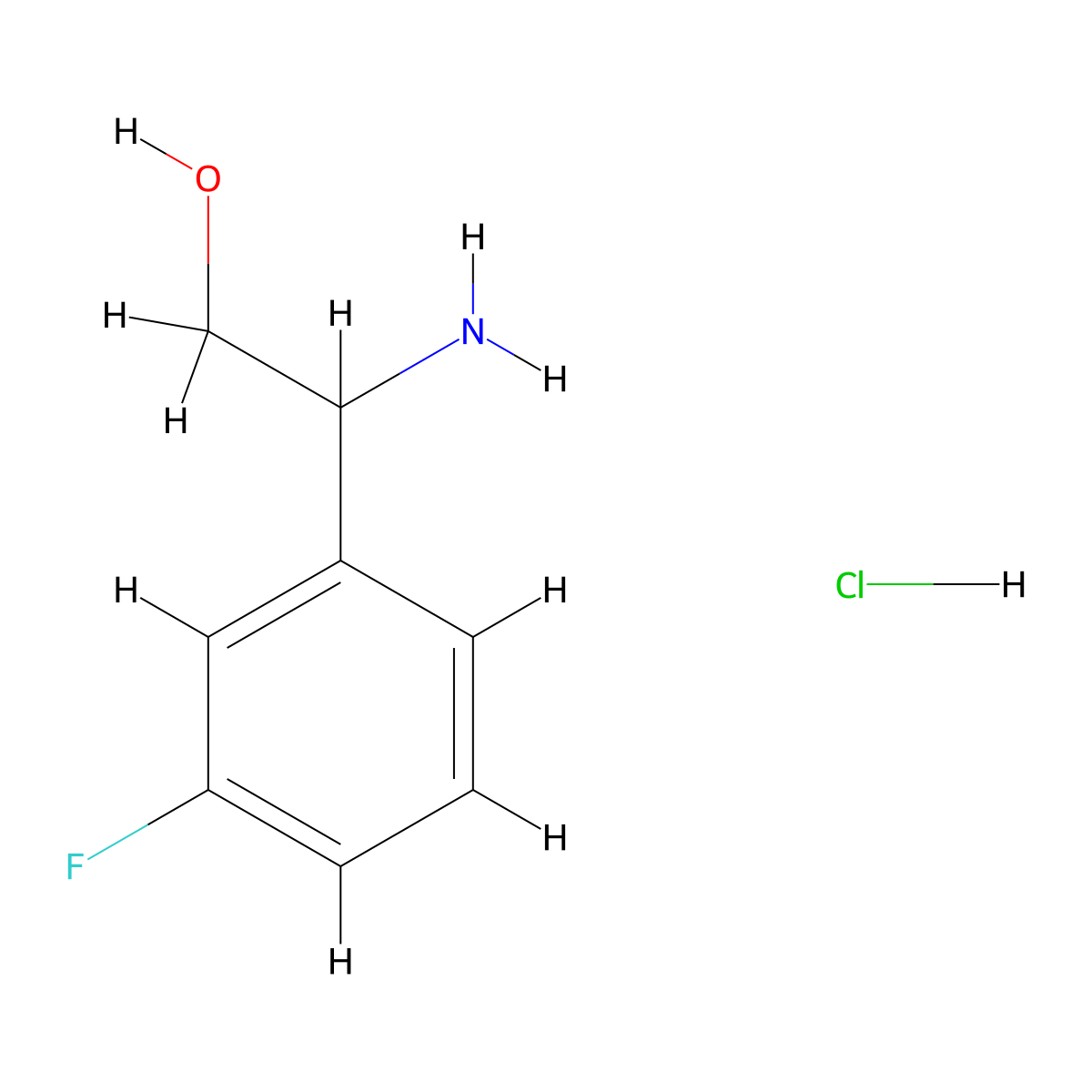 2-Amino-2-(3-fluorophenyl)ethan-1-ol hydrochloride molecular structure, CAS 1311314-06-3