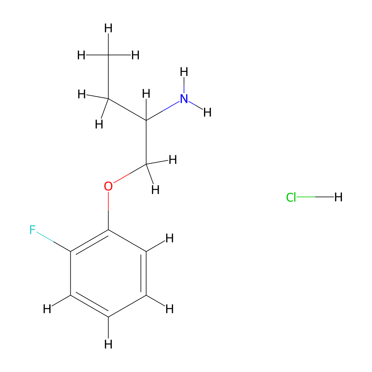 1-(2-Fluorophenoxy)butan-2-amine hydrochloride molecular structure, CAS 1311314-13-2