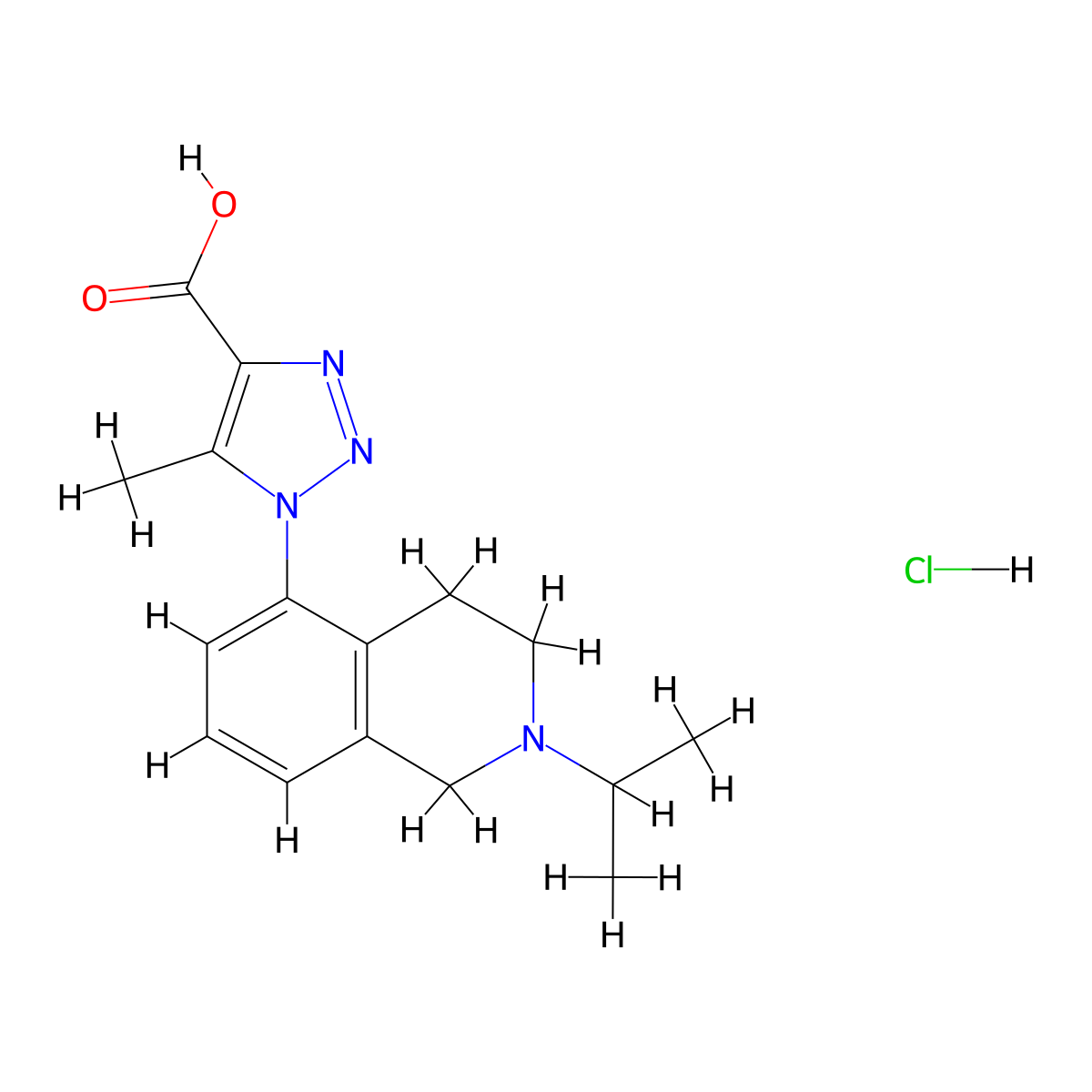 5-methyl-1-[2-(propan-2-yl)-1,2,3,4-tetrahydroisoquinolin-5-yl]-1H-1,2,3-triazole-4-carboxylic acid hydrochloride molecular structure, CAS 1311314-14-3