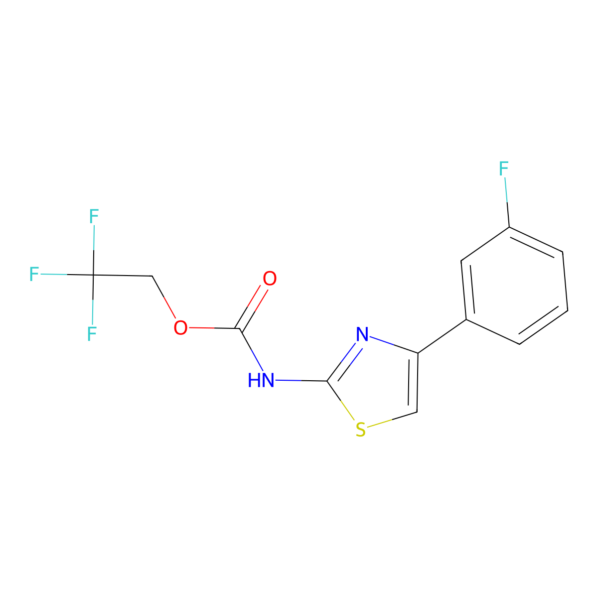 2,2,2-trifluoroethyl N-[4-(3-fluorophenyl)-1,3-thiazol-2-yl]carbamate molecular structure, CAS 1311314-21-2