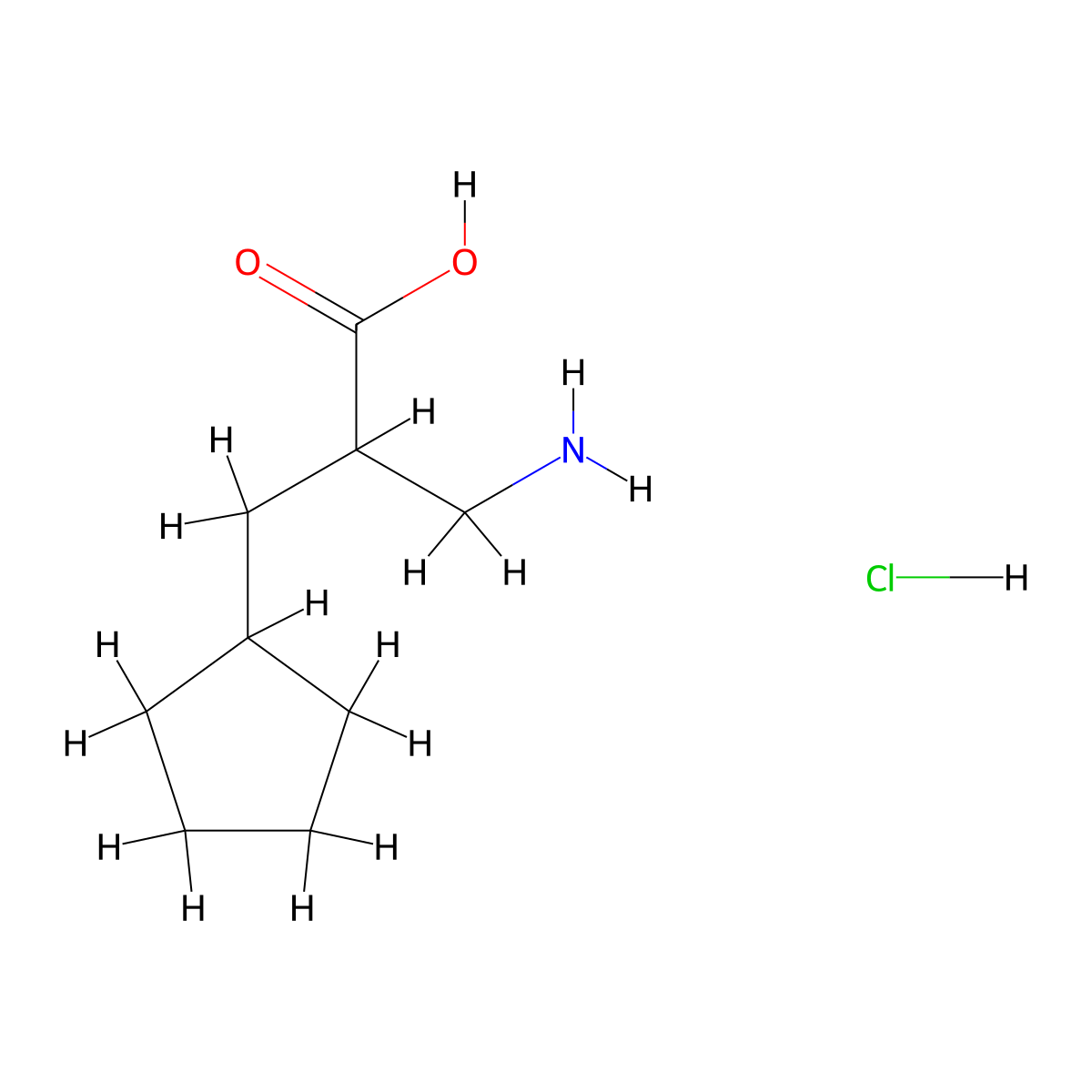 3-Amino-2-(cyclopentylmethyl)propanoic acid hydrochloride molecular structure, CAS 1311314-24-5