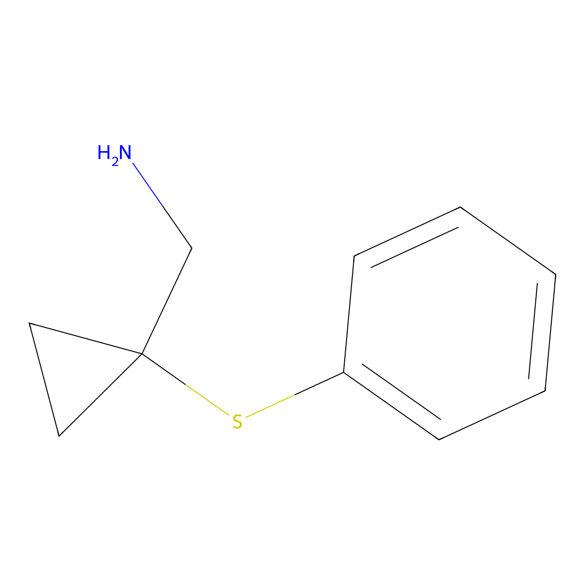 (1-(Phenylsulfanyl)cyclopropyl)methanamine molecular structure, CAS 1311314-26-7