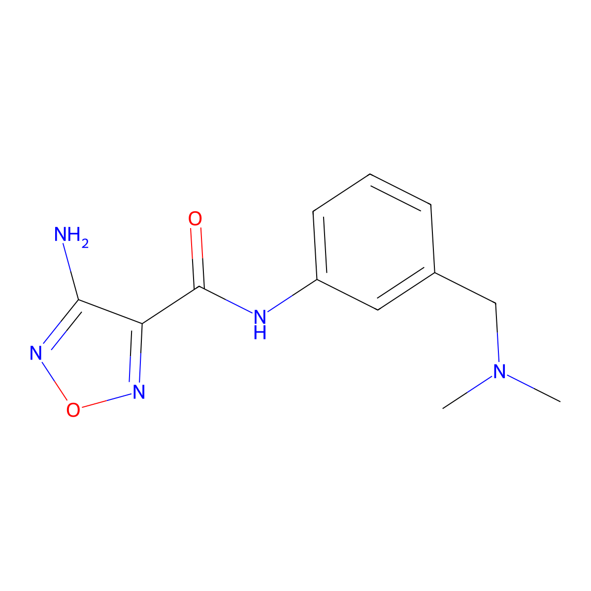 4-amino-N-{3-[(dimethylamino)methyl]phenyl}-1,2,5-oxadiazole-3-carboxamide molecular structure, CAS 1311314-30-3