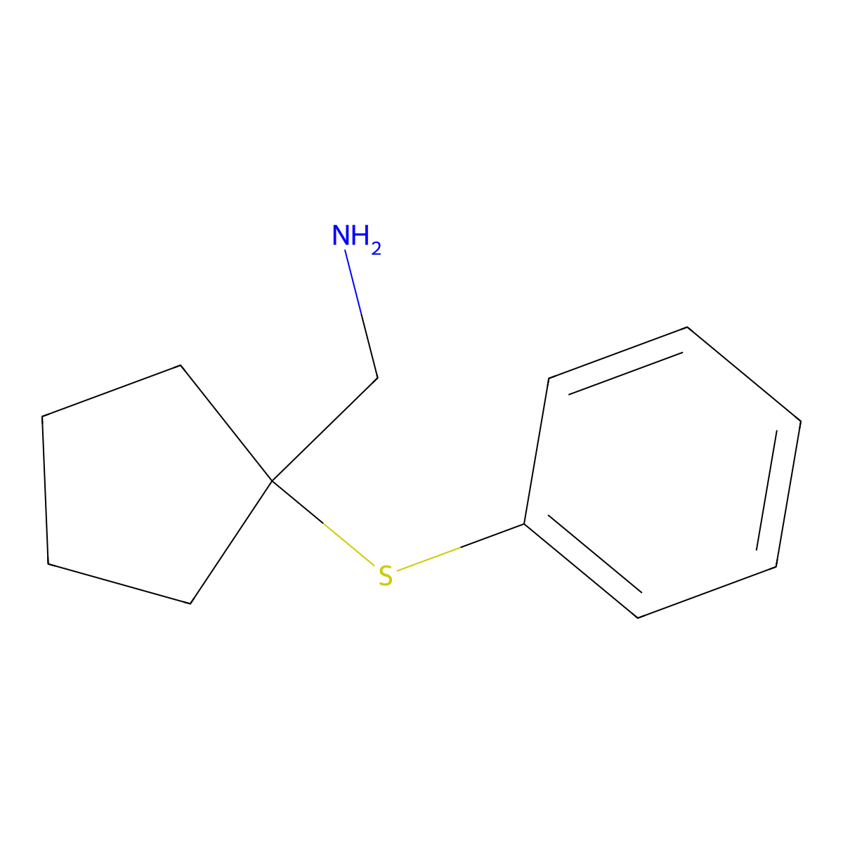 [1-(Phenylsulfanyl)cyclopentyl]methanamine molecular structure, CAS 1311314-42-7