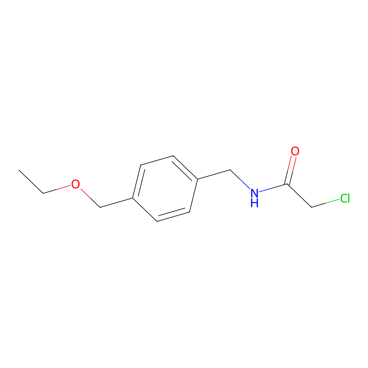 2-chloro-N-{[4-(ethoxymethyl)phenyl]methyl}acetamide molecular structure, CAS 1311314-43-8