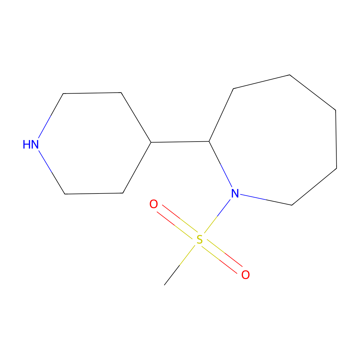 1-Methanesulfonyl-2-(piperidin-4-yl)azepane molecular structure, CAS 1311314-44-9