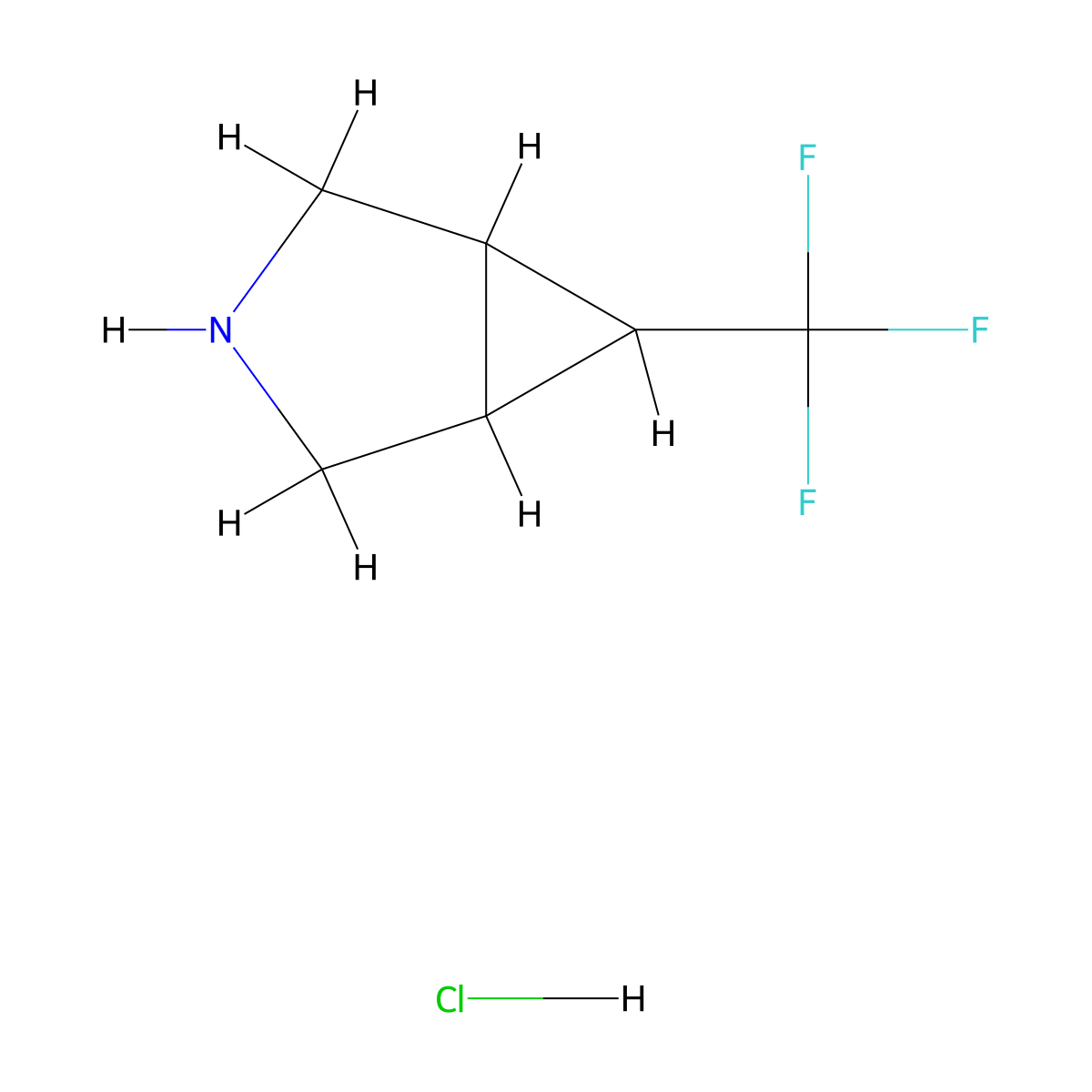 6-(Trifluoromethyl)-3-azabicyclo[3.1.0]hexane hydrochloride molecular structure, CAS 1311314-49-4