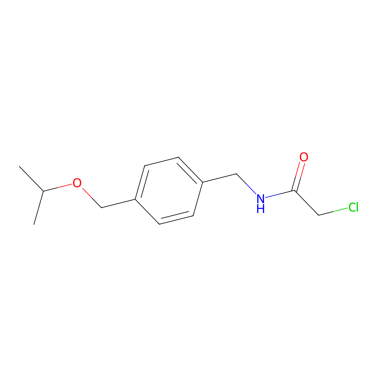2-chloro-N-({4-[(propan-2-yloxy)methyl]phenyl}methyl)acetamide molecular structure, CAS 1311314-50-7