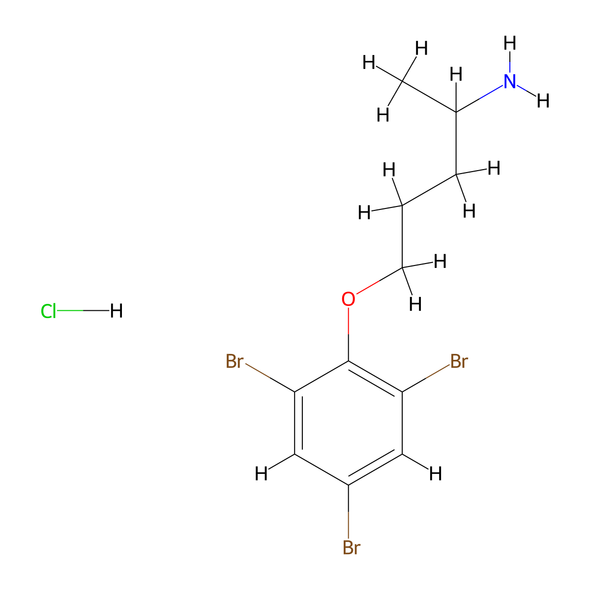2-[(4-Aminopentyl)oxy]-1,3,5-tribromobenzene hydrochloride molecular structure, CAS 1311314-58-5