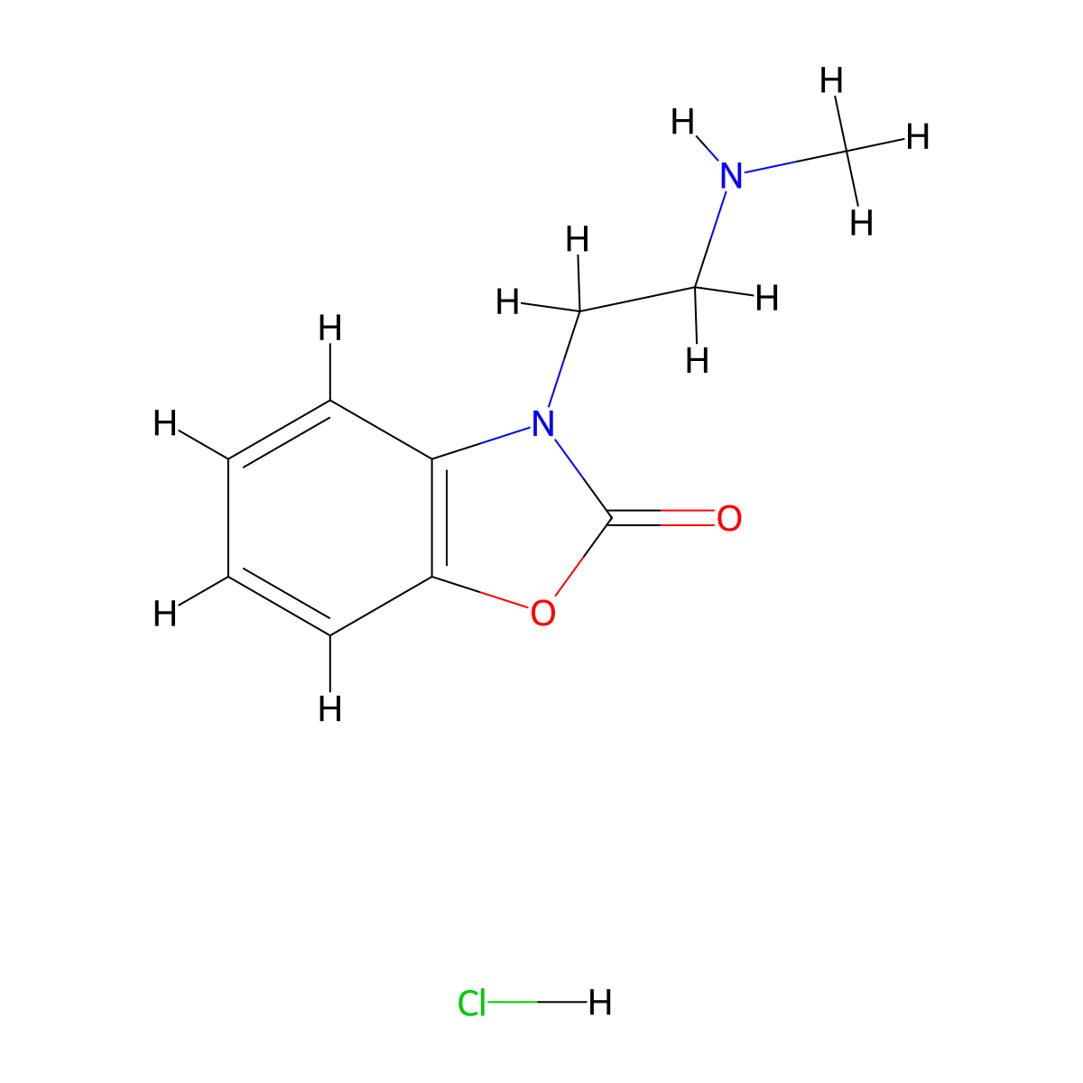 3-[2-(Methylamino)ethyl]-2,3-dihydro-1,3-benzoxazol-2-one hydrochloride molecular structure, CAS 1311314-63-2