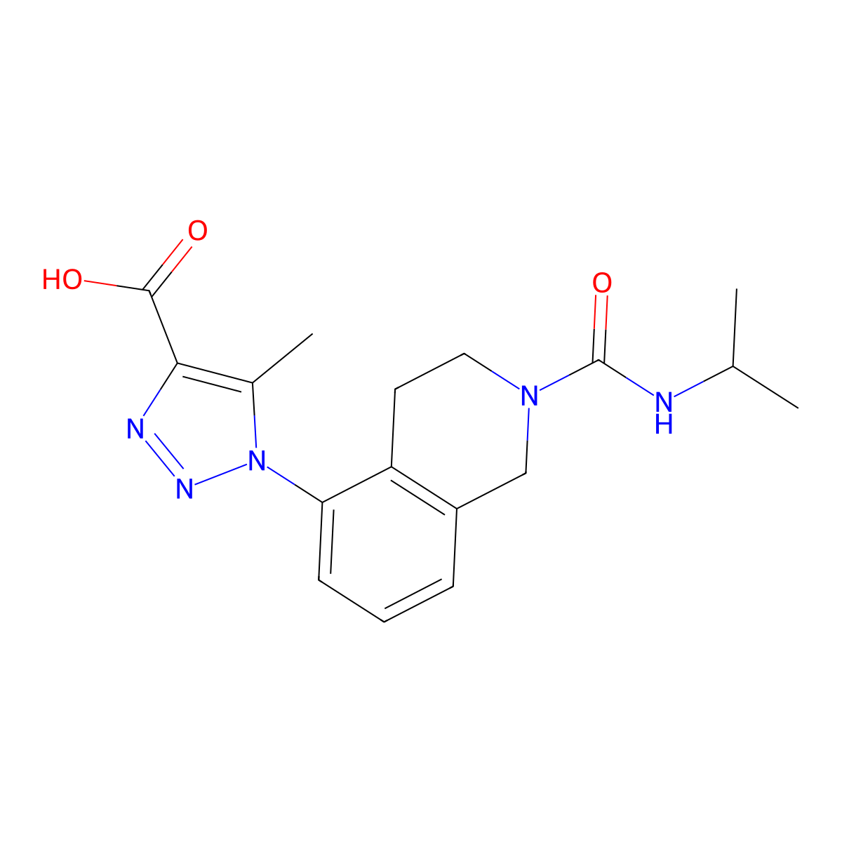 5-methyl-1-{2-[(propan-2-yl)carbamoyl]-1,2,3,4-tetrahydroisoquinolin-5-yl}-1H-1,2,3-triazole-4-carboxylic acid molecular structure, CAS 1311314-68-7
