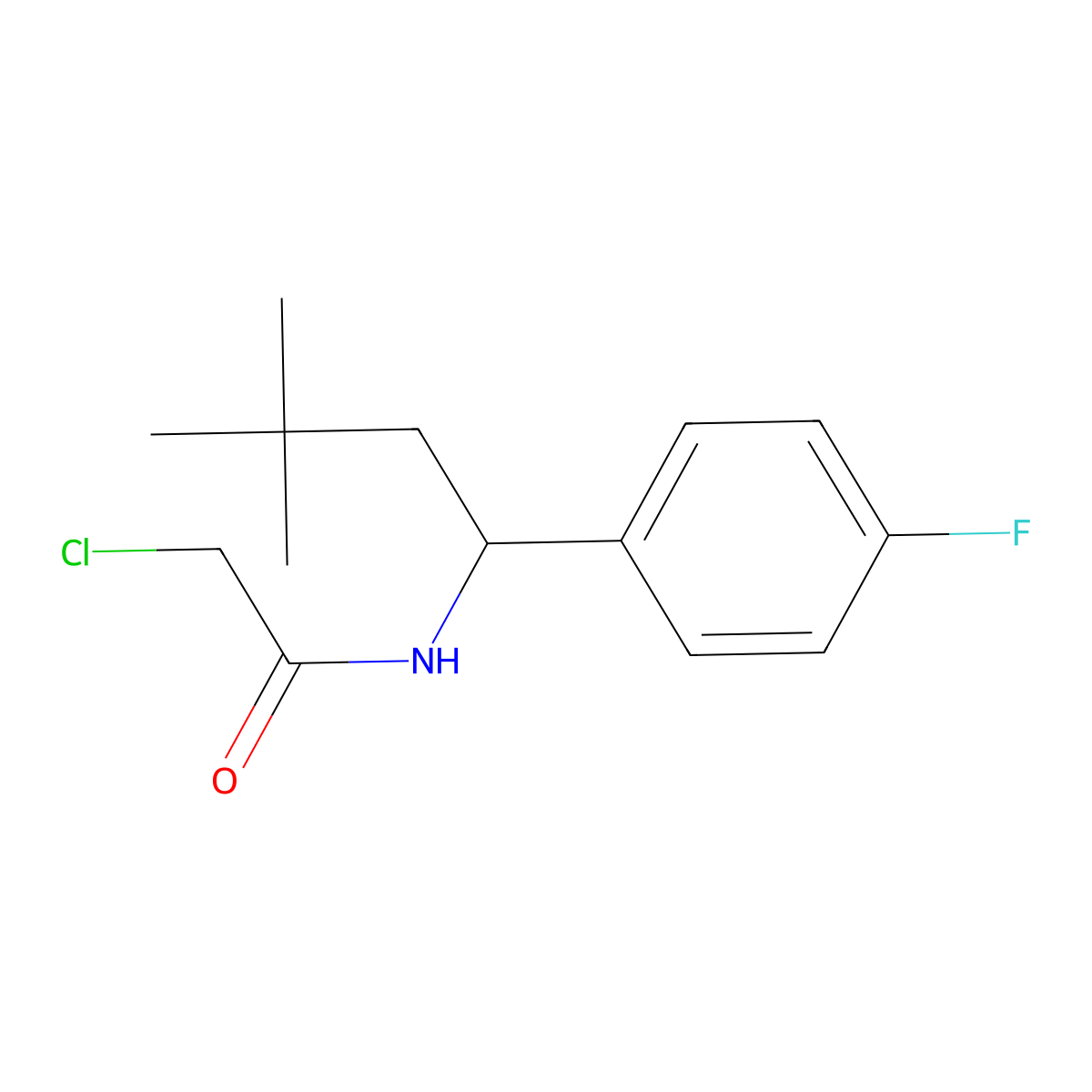 2-chloro-N-[1-(4-fluorophenyl)-3,3-dimethylbutyl]acetamide molecular structure, CAS 1311314-70-1