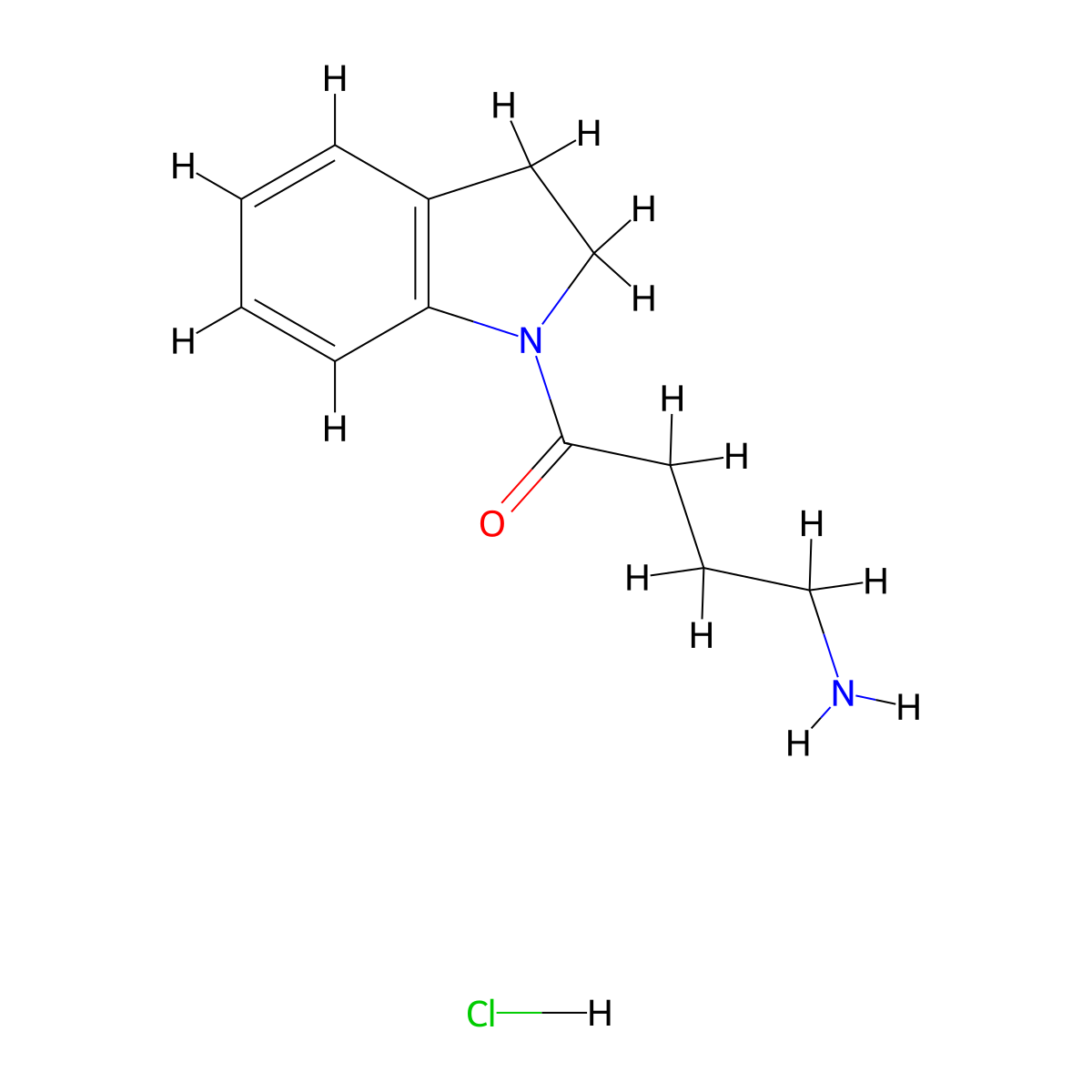 4-amino-1-(2,3-dihydro-1H-indol-1-yl)butan-1-one hydrochloride molecular structure, CAS 1311314-84-7