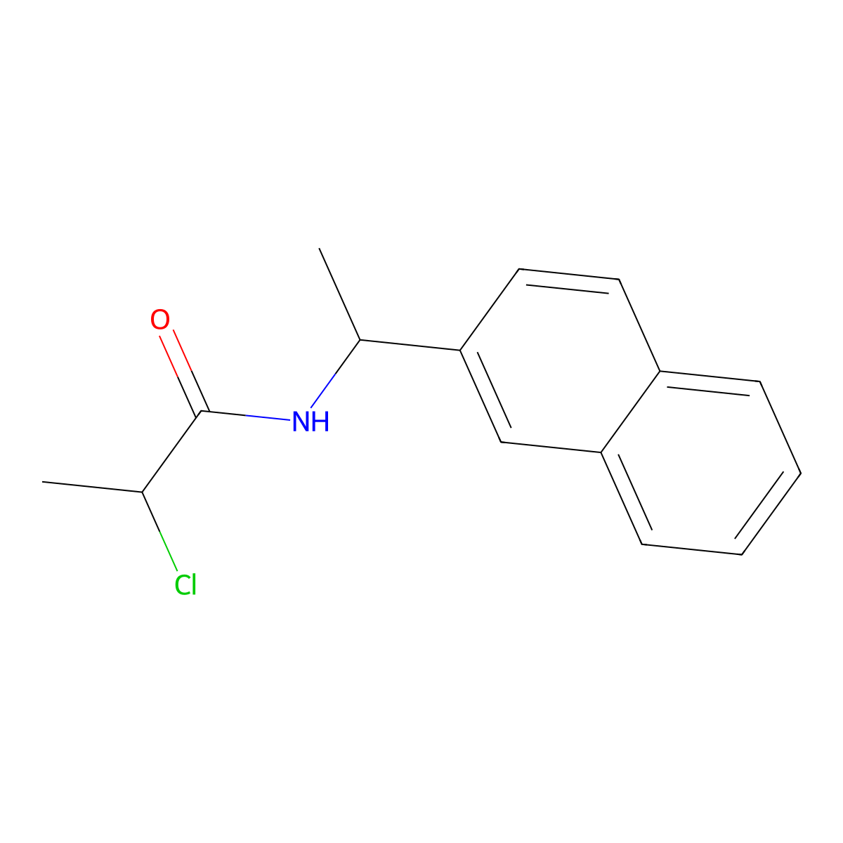 2-chloro-N-[1-(naphthalen-2-yl)ethyl]propanamide molecular structure, CAS 1311314-85-8