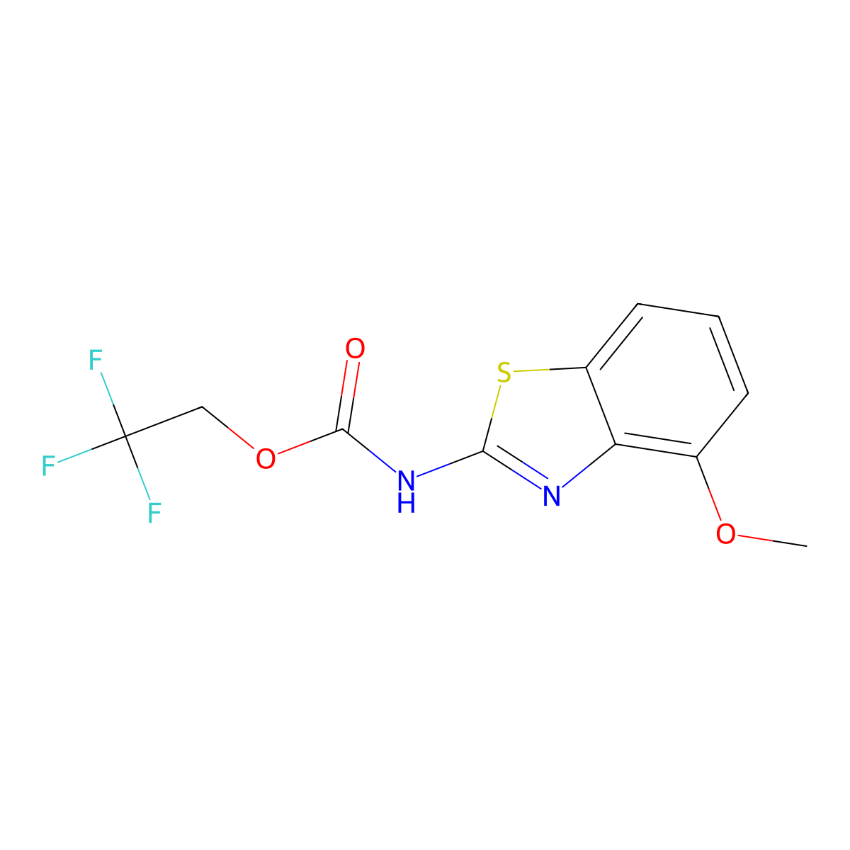2,2,2-trifluoroethyl N-(4-methoxy-1,3-benzothiazol-2-yl)carbamate molecular structure, CAS 1311314-86-9