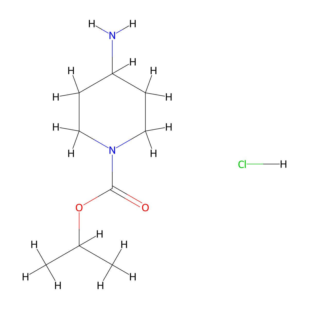 Propan-2-yl 4-aminopiperidine-1-carboxylate hydrochloride molecular structure, CAS 1311314-87-0