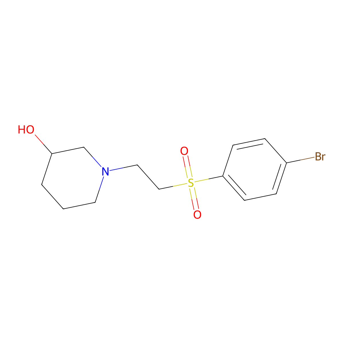 1-[2-(4-Bromobenzenesulfonyl)ethyl]piperidin-3-ol molecular structure, CAS 1311314-89-2