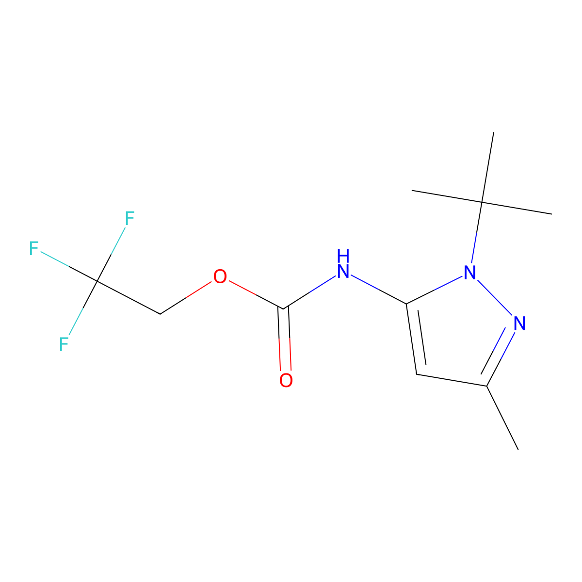 2,2,2-trifluoroethyl N-(1-tert-butyl-3-methyl-1H-pyrazol-5-yl)carbamate molecular structure, CAS 1311314-91-6