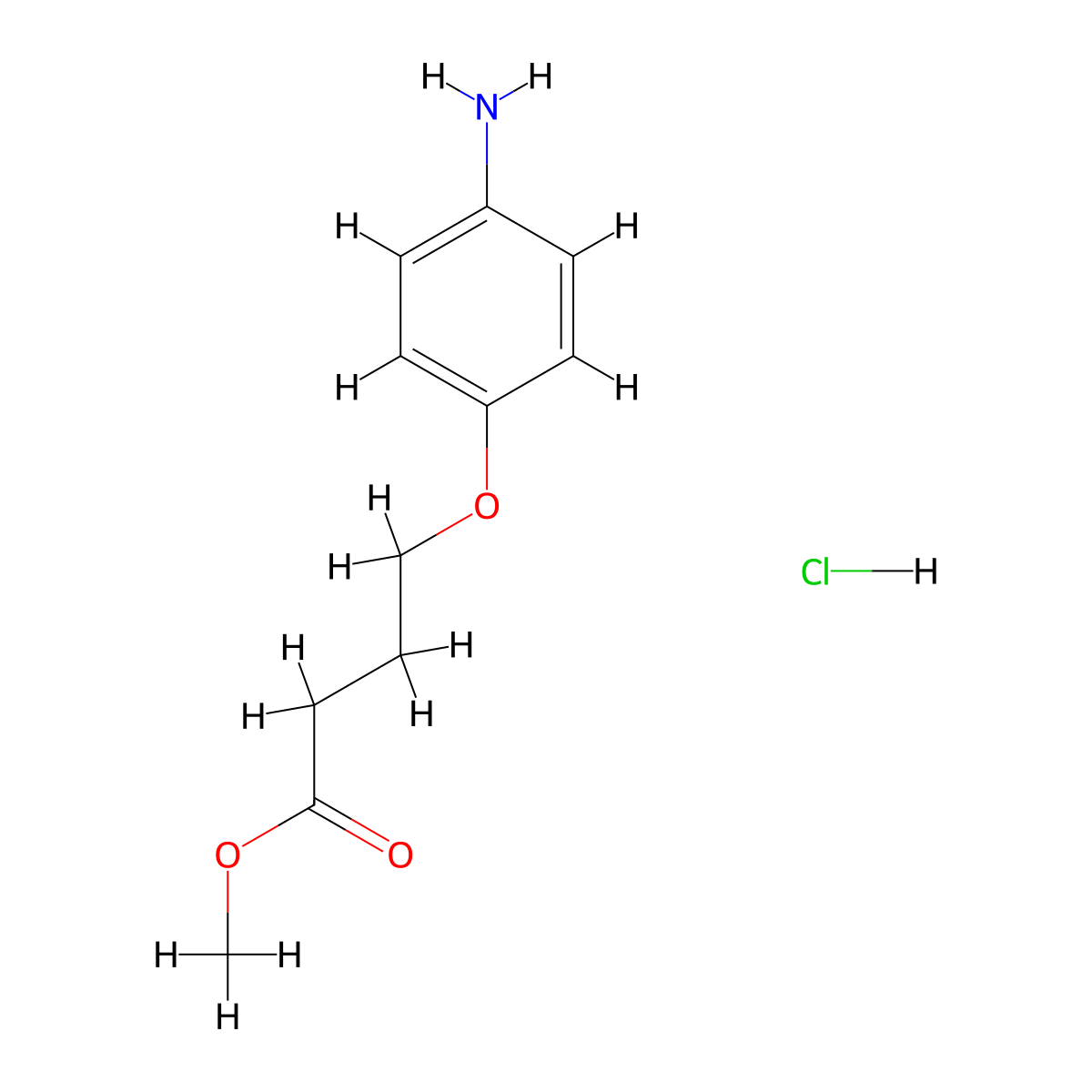 Methyl 4-(4-aminophenoxy)butanoate hydrochloride molecular structure, CAS 1311314-93-8