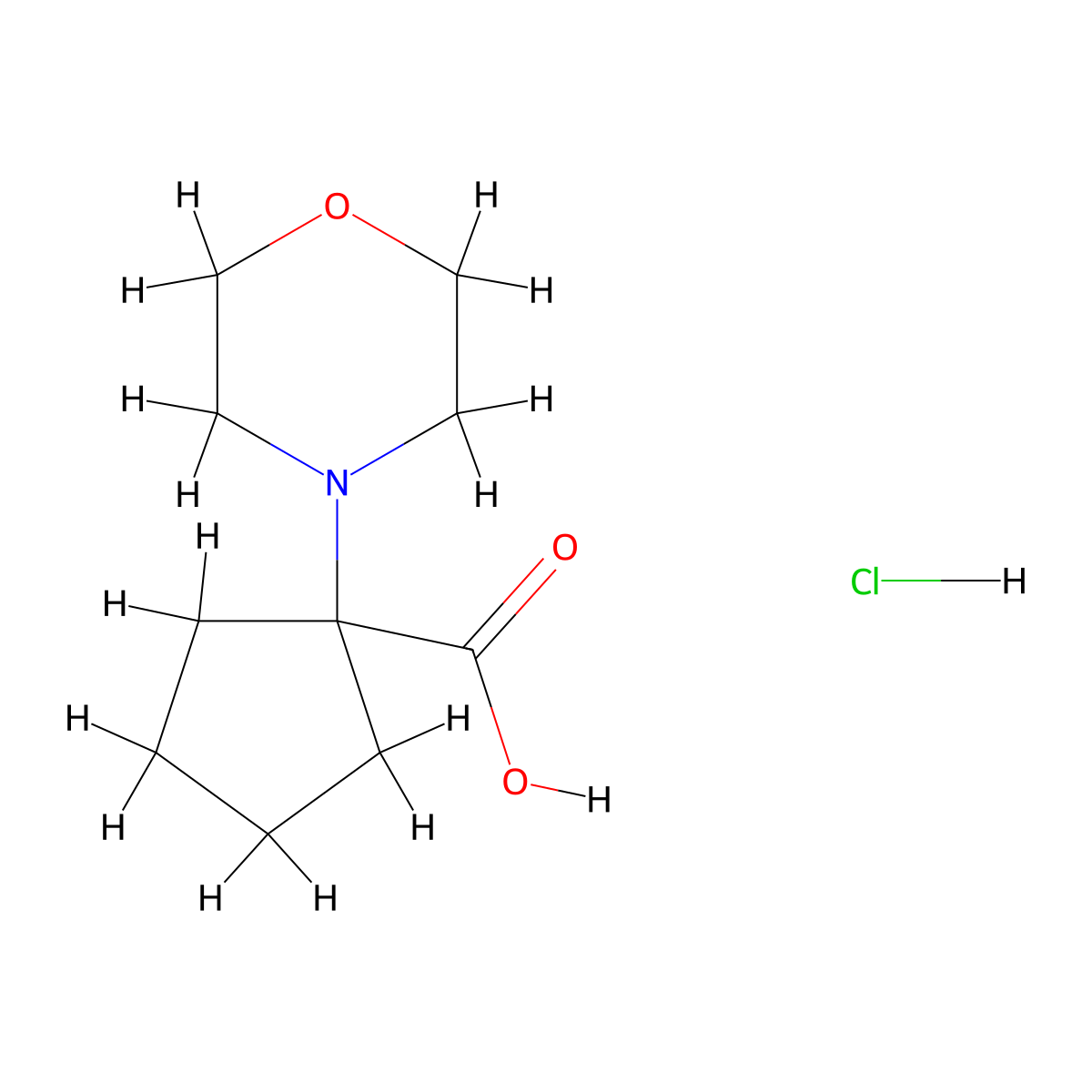 1-(Morpholin-4-yl)cyclopentane-1-carboxylic acid hydrochloride molecular structure, CAS 1311314-94-9