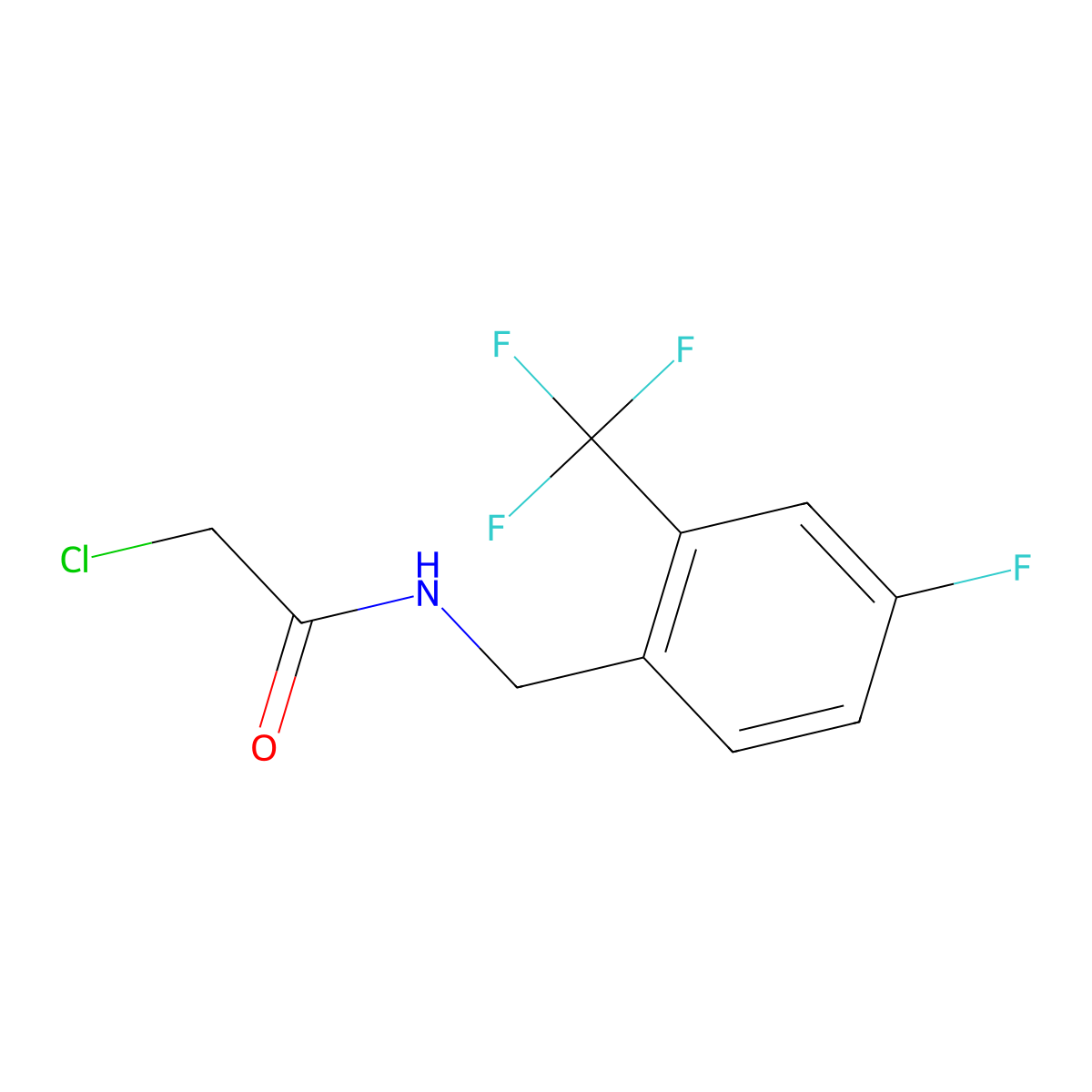 Acetamide, 2-chloro-N-((4-fluoro-2-(trifluoromethyl)phenyl)methyl)- molecular structure, CAS 1311314-95-0