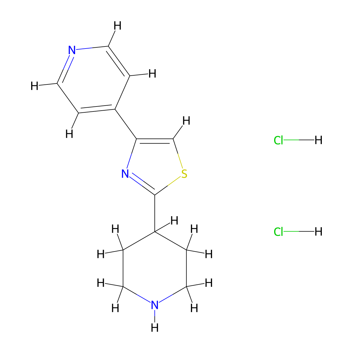 4-(2-(Piperidin-4-yl)-1,3-thiazol-4-yl)pyridine dihydrochloride molecular structure, CAS 1311315-01-1