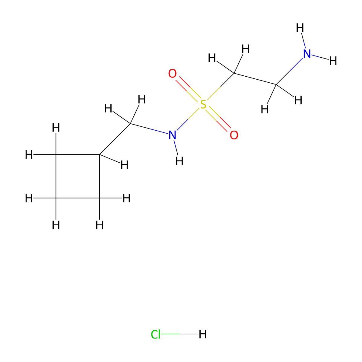 2-amino-N-(cyclobutylmethyl)ethane-1-sulfonamide hydrochloride molecular structure, CAS 1311315-06-6