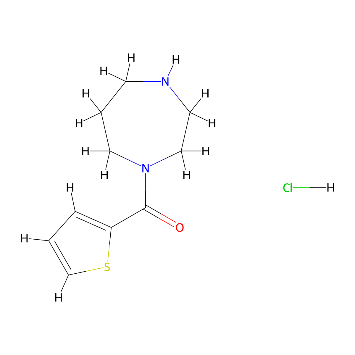 1-(Thiophene-2-carbonyl)-1,4-diazepane hydrochloride molecular structure, CAS 1311315-12-4